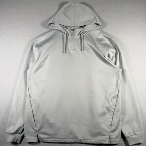 Majestic Mens Quarter Zip Hoodie Gray XL Athletic Pullover Long Sleeve Active